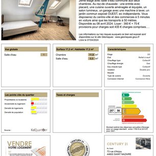 Chambre 1 pièce 17,2 m2 - Location meublée