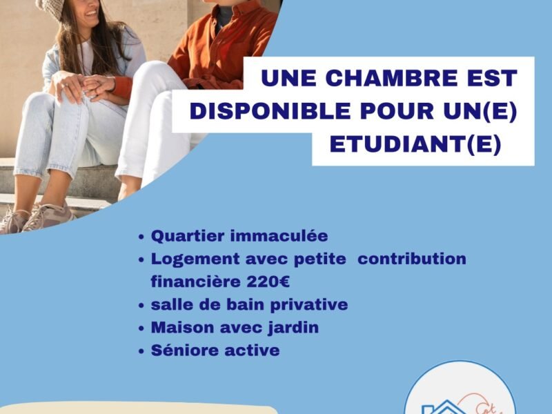 Chambres Côt’âge cohabitation intergénérationnelle 250€CC